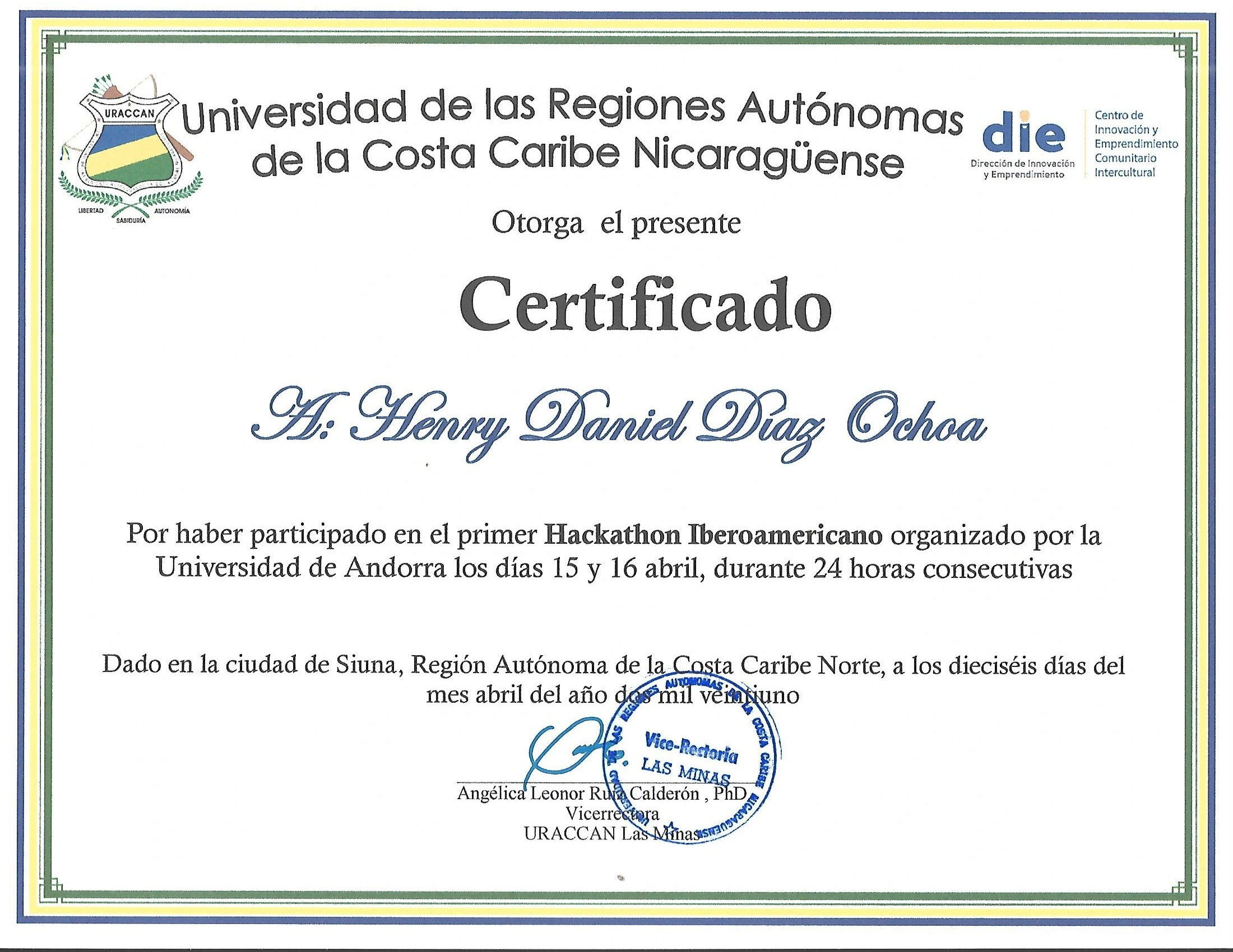 certificado de participación